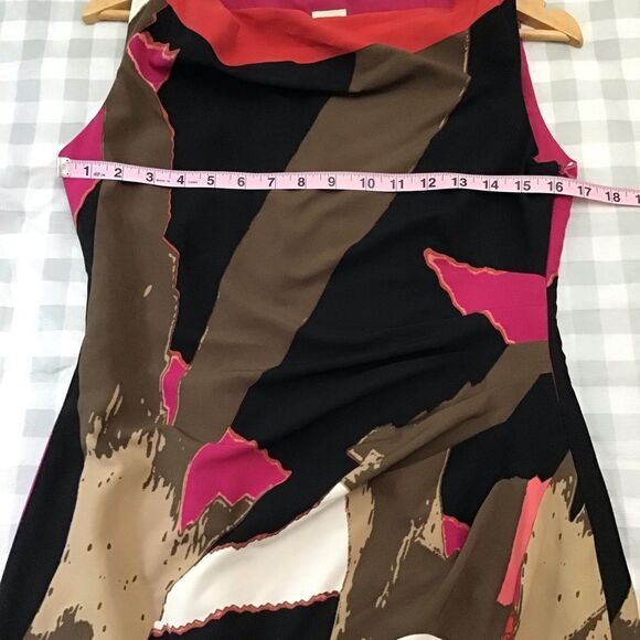 ANNE Klein sheath dress sleeveless pink black white office wear size 4 - Picture 7 of 12